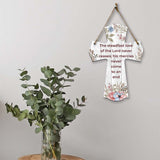 The steadfast love of the Lord never ceases; his mercies never come to an end Cross Hanging Sign | Rustic Twine | Inspiring Religious Bible Decor