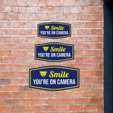 Fancy Plus Smile You're On Camera Wall or Door Sign| Home and Business Security Signage