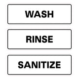 All Quality Standard WASH RINSE SANITIZE Set of 3 Bay Sink Signs - Restaurant & Commercial Kitchen Sink Signs - Easy to Install