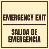 Signs ByLITA Square Emergency Exit Door or Wall Sign | Spanish Bilingual Business and Office Signs