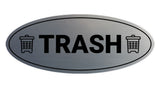 Signs ByLITA Oval Trash Sign - Laser-Engraved Lettering | Durable ABS Plastic | Vibrant Colors | Powerful Foam Tape