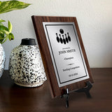 Bowling Customizable Wooden Award Plaque | Easel Mount Option | Achievement and Recognition Personalizable Plaques