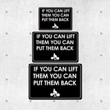 Classic Framed Plus If You Can Lift Them You Can Put Them Back Door or Wall Sign | Gym Etiquette Signage