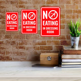 Portrait Round Plus No Eating In Dressing Room Wall or Door Sign | Retailer Signage