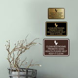 Signs ByLITA Classic Framed Clean Restrooms Promote Good Health Please Help Keep It Clean Wall or Door Sign