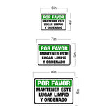 Classic Framed Plus Por Favor Mantener Este Lugar Limpio Y Ordenado Door or Wall Sign | Spanish Business Signage