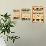 Portrait Round Plus Exercise is a Dirty Word. It Makes Me Want To Wash My Mouth Out With Beer Wall or Door Sign | Funny Naughty Decor