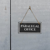 Paralegal Office 5" x 10" Hanging Wall or Door Sign | Legal and Court House Rustic Twine Signage