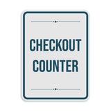 Portrait Round Plus Checkout Counter Wall or Door Sign | Public Shop/Cafe Decor