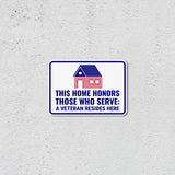 Classic Framed Plus This Home Honors Those Who Serve: A Veteran Resides Here Door or Wall Sign | 2nd Amendment Protection