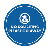 Circle No Soliciting Please Go Away Wall or Door Sign