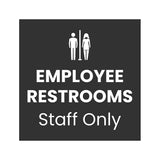 Square Plus Employee Restrooms Staff Only Wall or Door Sign | General Restroom Information