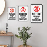 Portrait Round Plus No Food or Drinks In the Sanctuary Wall or Door Sign | Food & Drink Restrictions