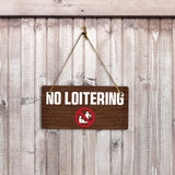 No Loitering 5x10 Hanging Plus Wall or Door Sign | Public Spaces Decor