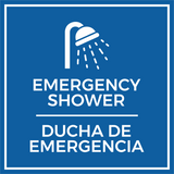 Signs ByLITA Square Emergency Shower Wall or Door Sign | Spanish Bilingual Business and Office Signs