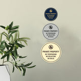 Circle Private Property No Trespassing No Soliciting No Sales Wall or Door Sign