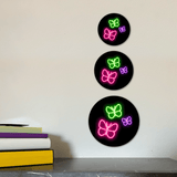 Circle Plus Butterfly Neon Graphic Style Wall or Door Sign | Live Streamer Gaming Themed Decoration