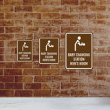 Portrait Round Plus Baby Changing Station Men's Room Wall or Door Sign | General Public Signage