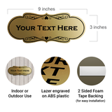 Designer Custom Personalizable Plastic Wall or Door Sign