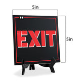Exit 5"x 5" Square Table Sign With Acrylic Easel | Restaurant & Cafe Décor