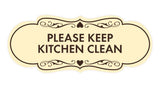 Signs ByLITA Designer Please Keep Kitchen Clean Wall or Door Sign