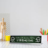 Embrace the Spectrum Of Our Strengths Silver Frame Desk Sign (2x8") | Classroom Special Needs Support