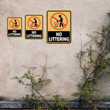 Portrait Round Plus No Littering Wall or Door Sign | Warning Signage
