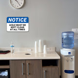Classic Framed Plus Notice Aisle Must Be Kept Clear At All Times Door or Wall Sign | Health & Safety Signage