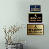 Signs ByLITA Classic Framed Designated Wheelchair Seating Wall or Door Sign