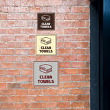 Signs ByLITA Square Clean Towels Door or Wall Sign | Public Signage