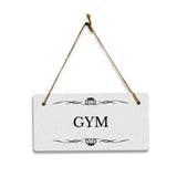 Gym 5x10 Hanging Plus Wall or Door Sign | Rustic Twine | Range of Vibrant Decor Styles | Room Signs For Home and Business