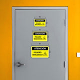 Classic Framed Plus Atención Peligro biológico Door or Wall Sign | Business Warning Signage