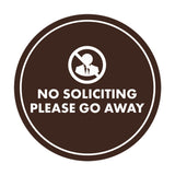 Circle No Soliciting Please Go Away Wall or Door Sign