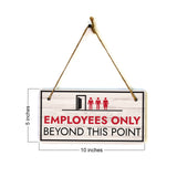 Employees Only Beyond This Point 5x10 Hanging Wall or Door Sign