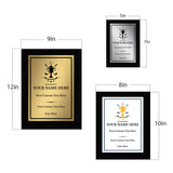 Golf Customizable Black Frame Wooden Award Plaque | Easel Mount Option | Achievement and Recognition Personalizable Plaques