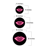 Circle Plus Kiss Neon Graphic Style Wall or Door Sign | Live Streamer Gaming Themed Decoration