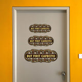 Designer Plus But first Cafecito Door or Wall Sign | Funny Spanish Signs For Stores & Businesses