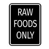 Signs ByLITA Portrait Round Food Preparation Area: Raw Foods Only Door or Wall Sign Durable ABS Plastic | Laser Engraved | Easy Installation | Kitchen | Hygiene