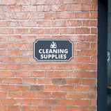 Notched Standard Cleaning Supplies Wall or Door Sign | Facilities and Rooms Sign