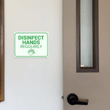 Classic Framed Plus Disinfect Hands Regularly Door or Wall Sign | Hygiene and Safety Signage