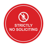 Circle Strictly No Soliciting Wall or Door Sign