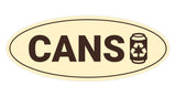 Signs ByLITA Oval Cans Sign - Laser-Engraved Lettering | Durable ABS Plastic | Vibrant Colors | Powerful Foam Tape