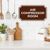 Notched Standard Air Compressor Room Wall or Door Sign | Fire/Emergency/Electrical/Security Safety Signs