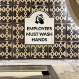 Employees Must Wash Hands' Headstone ? Wall/Door Restroom & Hygiene Sign