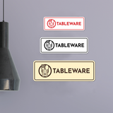 Signs ByLITA Standard Tableware Door or Wall Sign Easy Installation | Durable Construction | Kitchen Essentials | Hygiene | AirBnB Signs