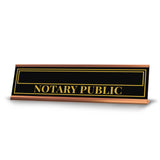 Signs ByLITA Custom Name Notary Public Rose Gold Frame Desk Sign (2x8") | Enter Your Name Personalize Sign