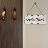 Dirty Towels 5x10 Hanging Plus Wall or Door Sign | Gym & Home Décor