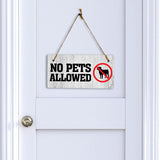 No Pets Allowed 5x10 Hanging Plus Wall or Door Sign | Public Spaces Decor