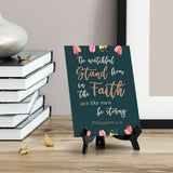 Be watchful stand firm in the faith act like men be strong Corinthians 16:13 (Green) 6 x 8" Table Sign With Acrylic Easel | Religious Bible Quotes Decor