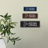 Signs ByLITA Standard Kitchen Utensils Door or Wall Sign Easy Installation | Durable Construction | Kitchen Essentials | Hygiene | AirBnB Signs